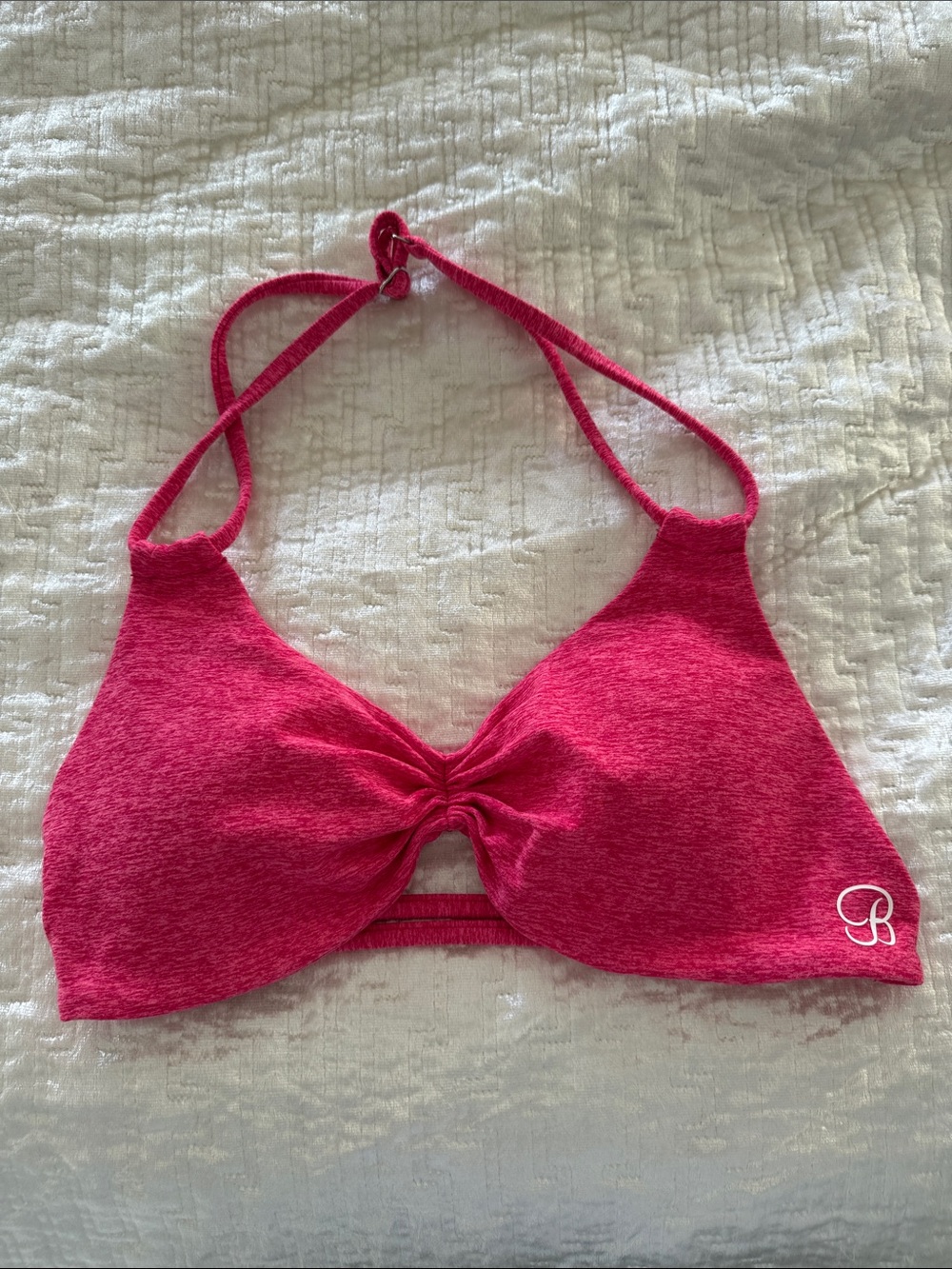 Bombshell Sportswear Hot Pink Knot-Front Bralette